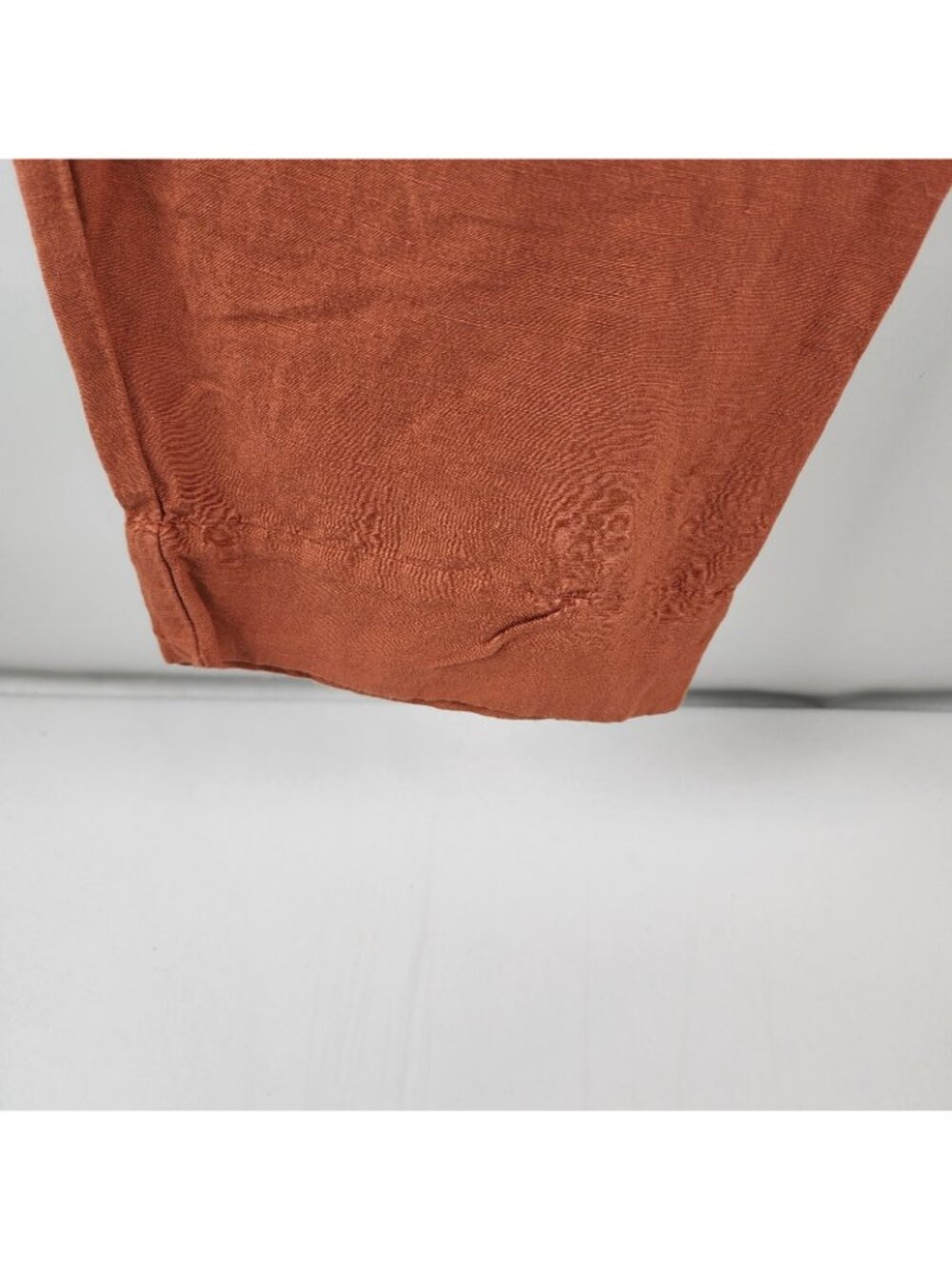 Madewell Pants Womens 12 Rust Linen-Blend Paperbag Pleated High Waist Pant - Picture 6 of 10